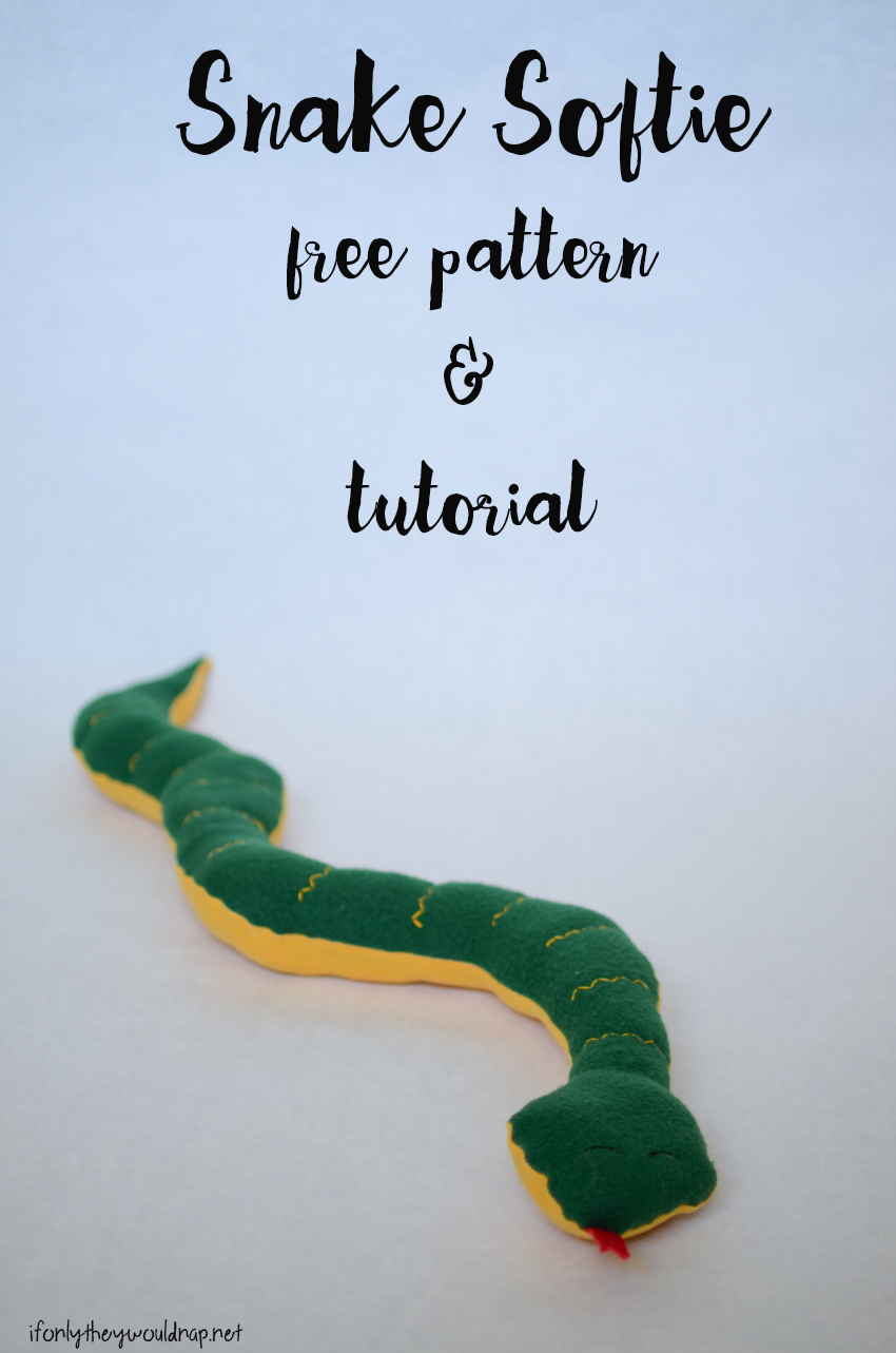 Snake softie free pattern and tutorial
