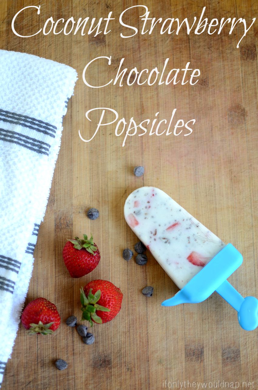 Coconut Strawberry Chocolate Popsicles