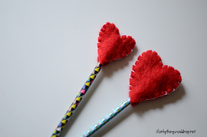 easy heart pencil toppers