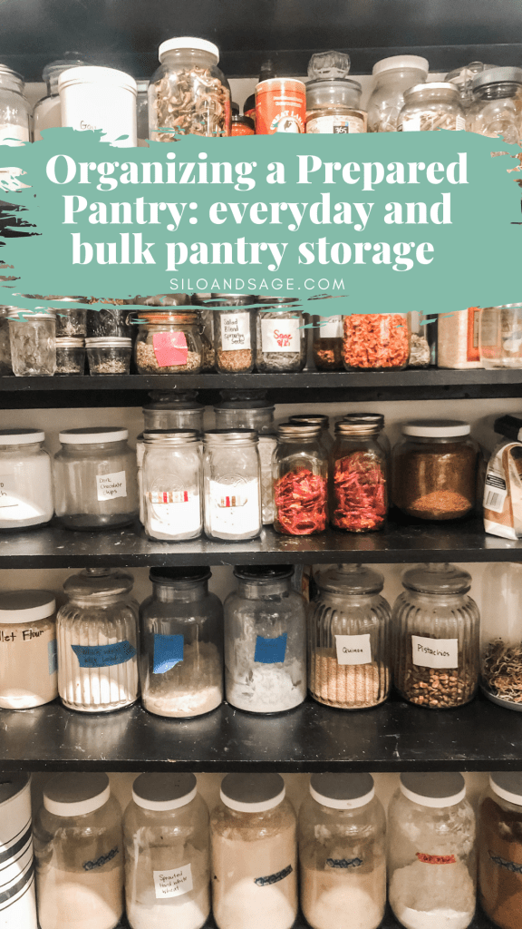 Organizing a prepared pantry everyday and bulk pantry storage
